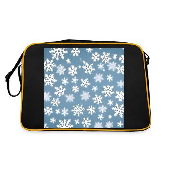 Schönes Schneeflockenmuster - Retro Tasche - Schwarz/Gold - Hinten