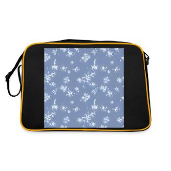 Snow pattern on a blue background - Retro Bag - black/gold - Back