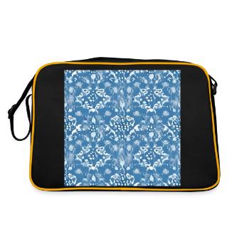 Ornament pattern on the blue background - Retro Bag - black/gold - Back