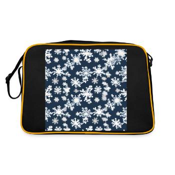 Motif de neige sur fond bleu marine - Sac Retro - noir/or - Dos