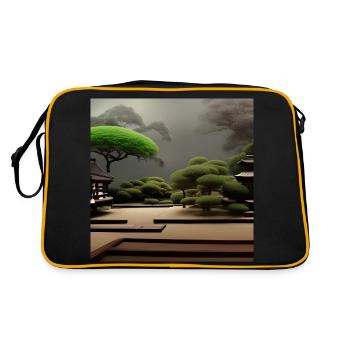 Japan zen garden - Retro Bag - black/gold - Back