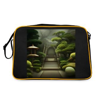 Bonzai en fleurs - Sac Retro - noir/or - Dos