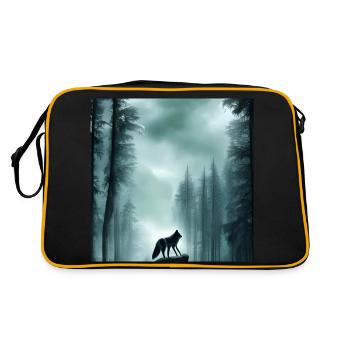 Alone wolf in the woods - Retro Bag - black/gold - Back