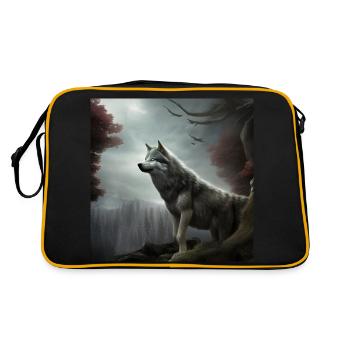 Wolf lovers - Retro Bag - black/gold - Back