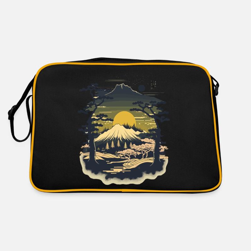 Woodblock Landscape Retro Bag