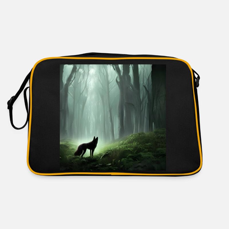 A lone wolf in a large forest Retro Bag