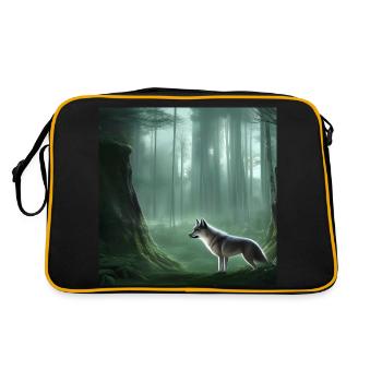 Loup blanc dans la forêt - Sac Retro - noir/or - Dos