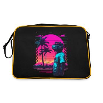 Musik Dude - Retro Tasche - Schwarz/Gold - Hinten