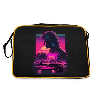 Neon-Retro-Kunst - Retro Tasche - Schwarz/Gold - Hinten