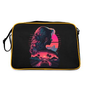 Vaporwave Girl - Retro Bag - black/gold - Back