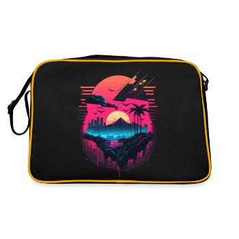 Synthwave Sunset - Sac Retro - noir/or - Dos