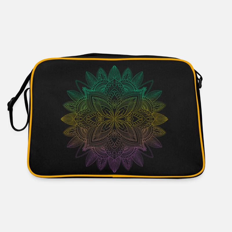 Colorful Mandala Design - Retro Tasche - Schwarz/Gold