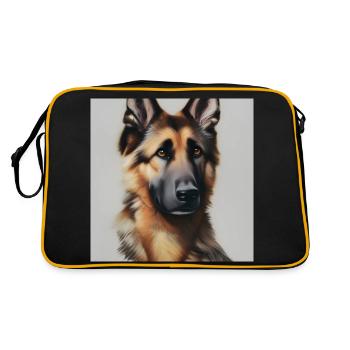 Adorable german shepherd - Retro Bag - black/gold - Back