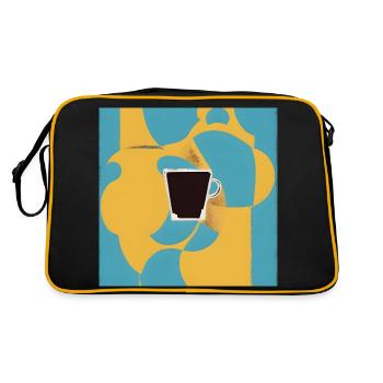 Porträt der Kaffeeliebhaber - Retro Tasche - Schwarz/Gold - Hinten