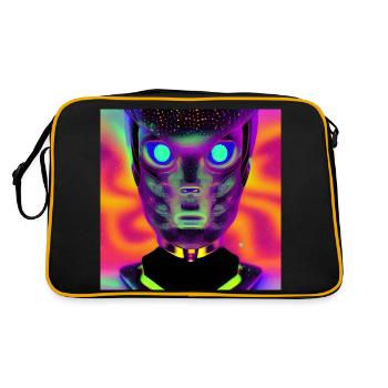 Portrait extraterrestre abstrait - Sac Retro - noir/or - Dos