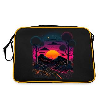 Synthwave Artwork - Retro Bag - black/gold - Back
