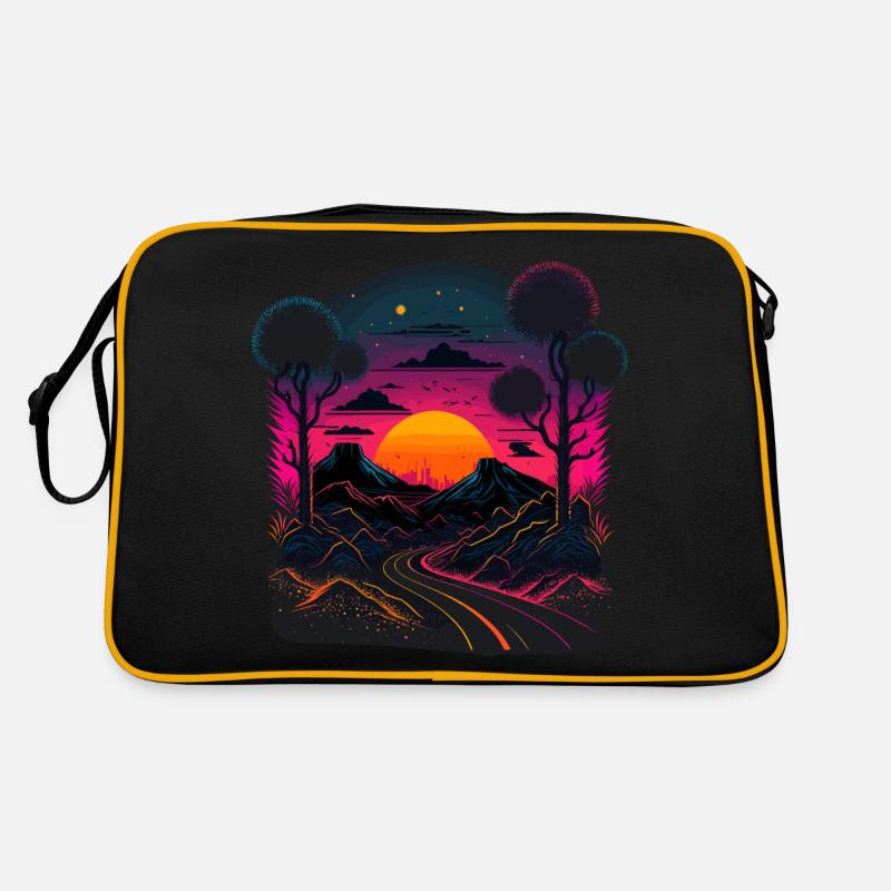 Synthwave-Artwork Retro Tasche