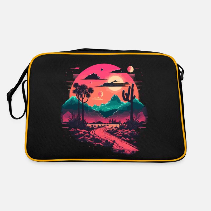 Synthwave-Gebirge Retro Tasche