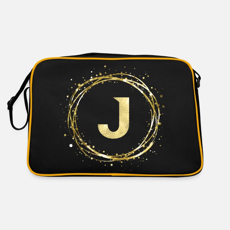 J - Retro Tasche - Schwarz/Gold