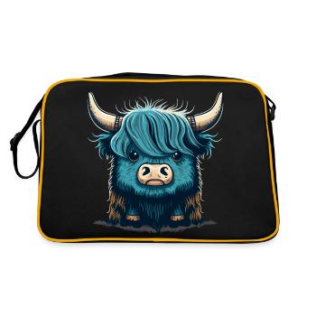 mignon, yak, illustration - Sac Retro - noir/or - Dos
