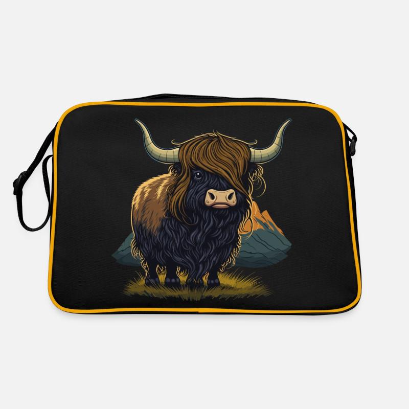 Funny Yak Illustration Retro Bag