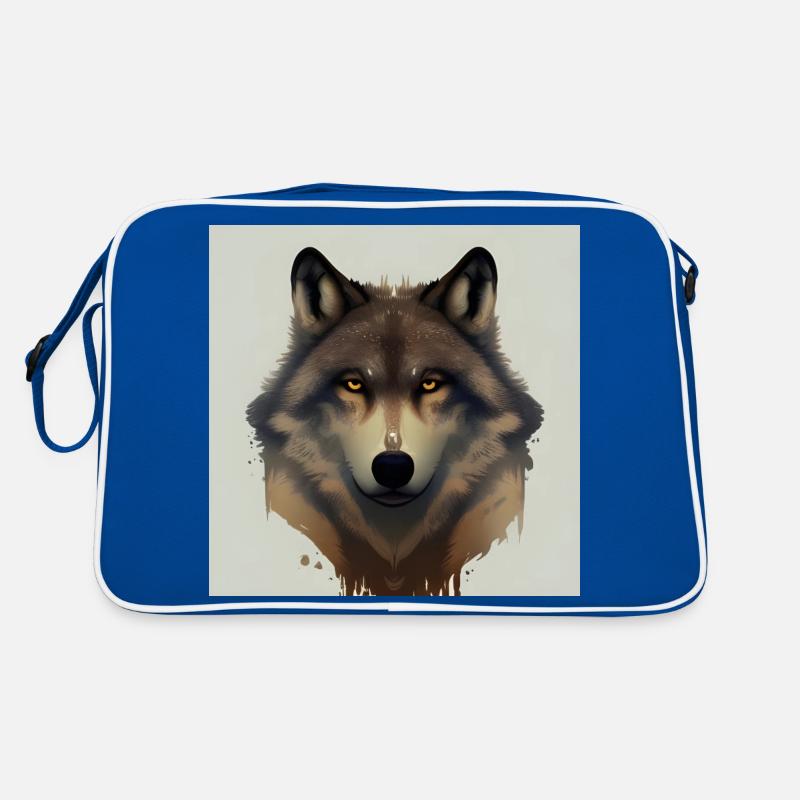Portrait de visage de loup Sac Retro