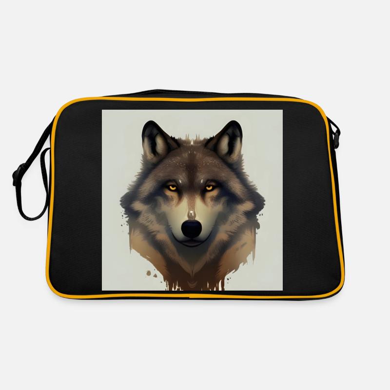 Wolfsgesicht Porträt Retro Tasche