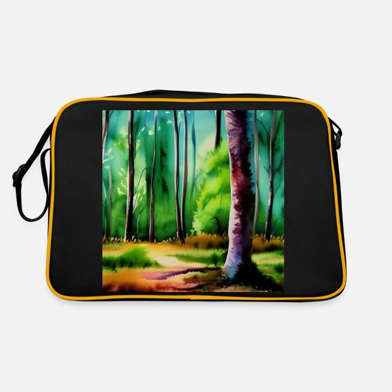 Une image d’aquarelle d’arbres Sac Retro