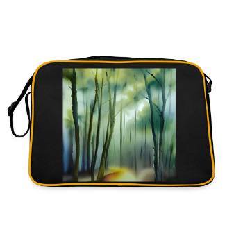 Fog in the water color forest - Retro Bag - black/gold - Back