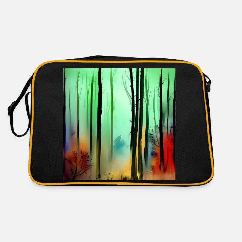 Forêt d’aquarelle d’automne Sac Retro