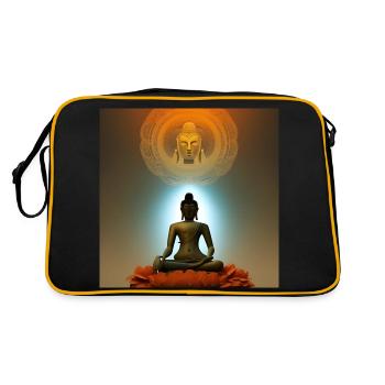 Statue de Bouddha - Sac Retro - noir/or - Dos
