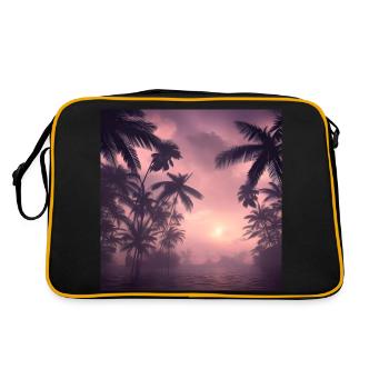 Abend zwischen Palmen - Retro Tasche - Schwarz/Gold - Hinten