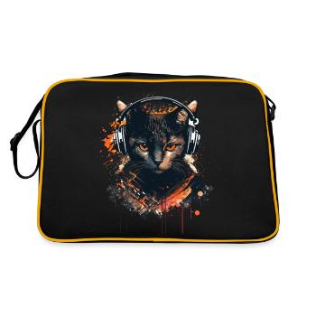 Gamer Cat - Retro Bag - black/gold - Back