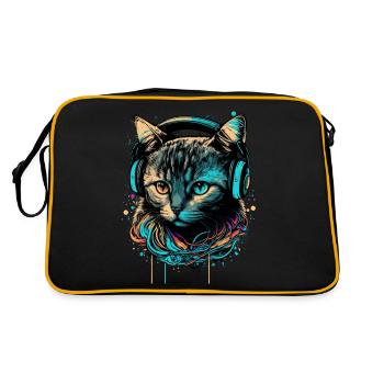 Cat Lover - Retro Bag - black/gold - Back