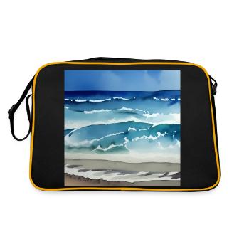 Art de l’aquarelle de l’océan - Sac Retro - noir/or - Dos