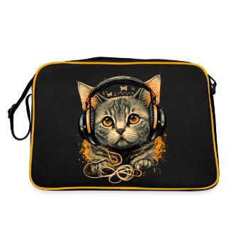 Cat and Music - Retro Bag - black/gold - Back
