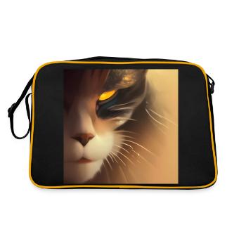 Visage de chat effrayant - Sac Retro - noir/or - Dos