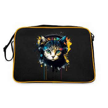 Cat and Music - Retro Bag - black/gold - Back