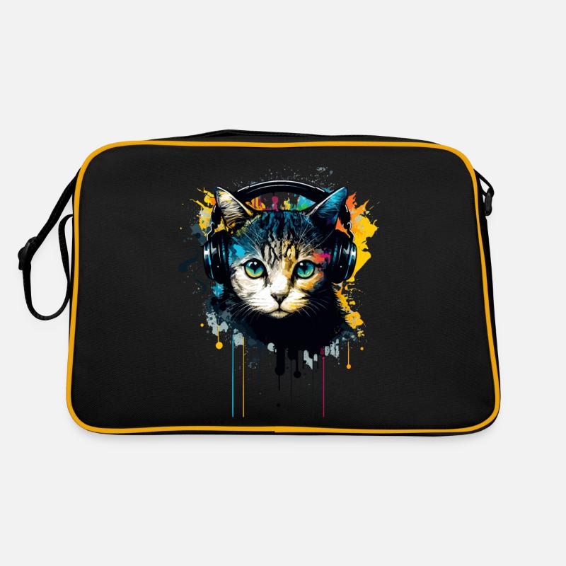 Cat and Music Retro Bag