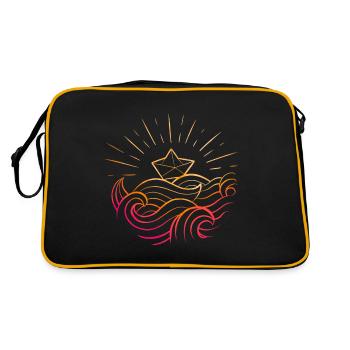 Origami-Papierboot - Retro Tasche - Schwarz/Gold - Hinten