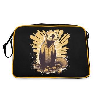 Furet sortant de son trou - Sac Retro - noir/or - Dos