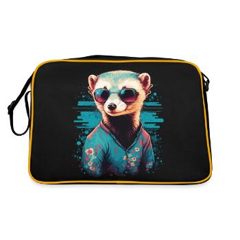 Furet avec lunettes de soleil - Sac Retro - noir/or - Dos