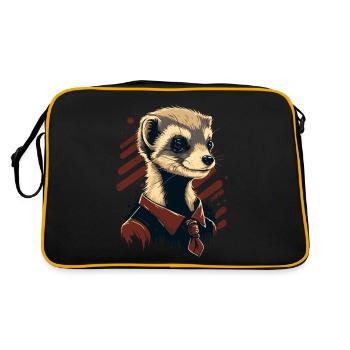 Ferret with tie - Retro Bag - black/gold - Back
