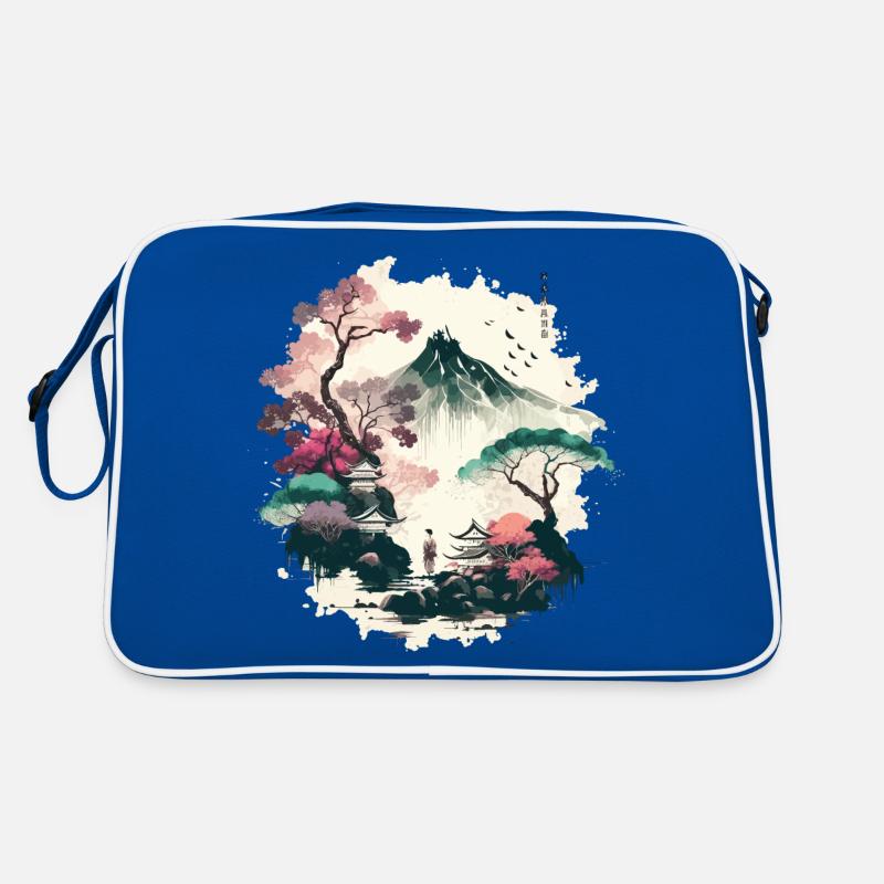 Rote Sonne Retro Tasche