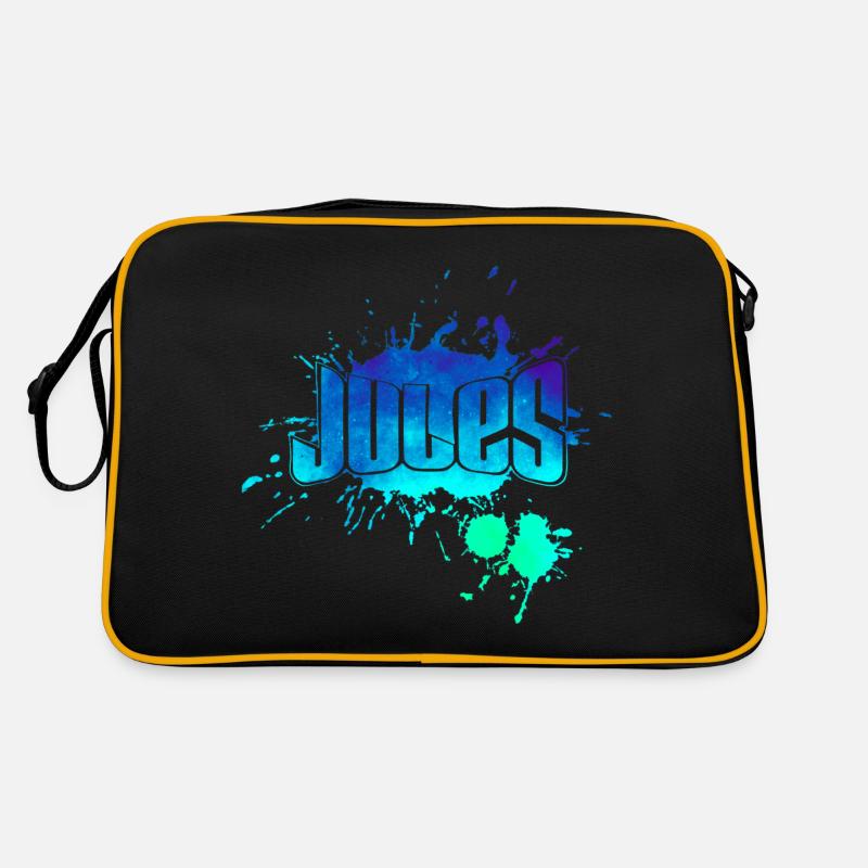 Jules, prénom idée cadeau événements - Sac Retro - noir/or