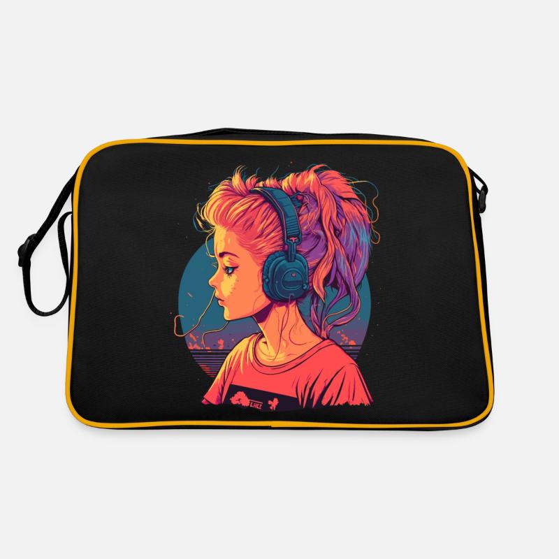 Schönes Anime-Mädchen Retro Tasche