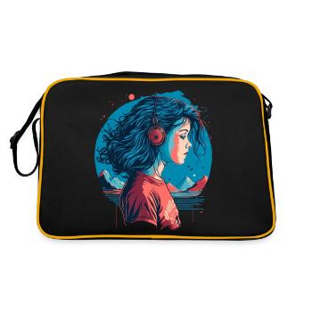 Vintage Lo-Fi Girl - Retro Bag - black/gold - Back