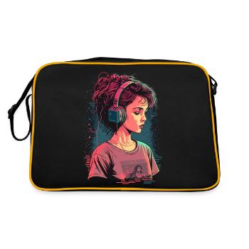 Kawaii Girl - Retro Bag - black/gold - Back