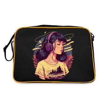 Tokyo Girl Listening to Chill Beats - Retro Bag - black/gold - Back