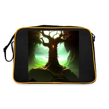 Elder Tree god - Retro Tasche - Schwarz/Gold - Hinten